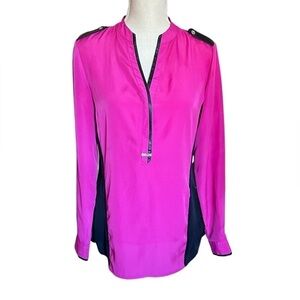 Michael Michael Kors Split Neck Blouse in Pink